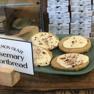 Rosemary Shortbread w/Lemon Glaze