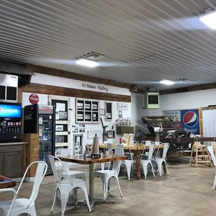 Background old car, seating and a bit of Ft Thomas history