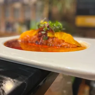 a plate of food on a table