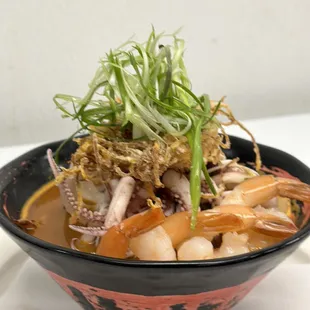 a bowl of food on a table
