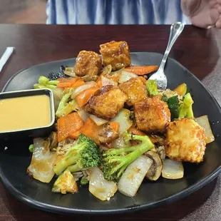 Hibachi Tofu &amp; Veggies, fried rice