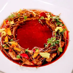 a plate of food on a table
