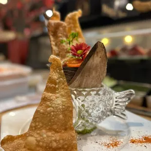 a tortilla dish on a plate