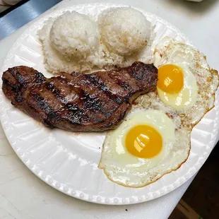 New York steak and 2Egg