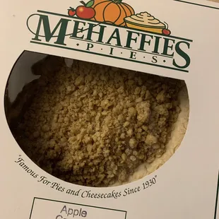a box of apple crumbs