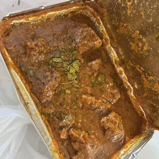 a close up of a casserole dish