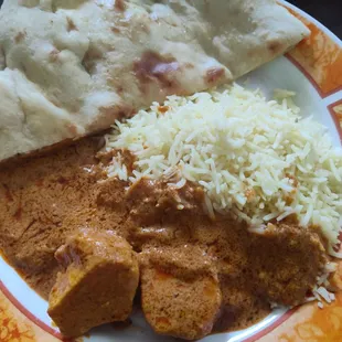 Chicken Tikka Masala. About half the order through Too Good to Go (except this was all for the naan)