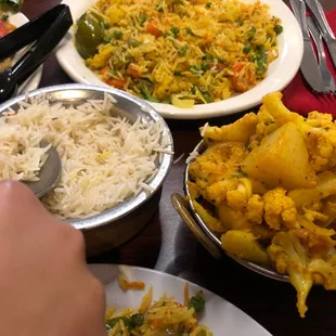 Aloo Gobhi with Basmati rice