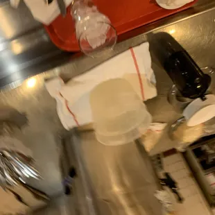 Trays at Mehlman's Cafeteria.