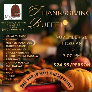 Join us this Thanksgiving for the buffet!