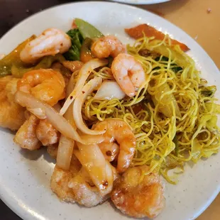 two plates of food on a table