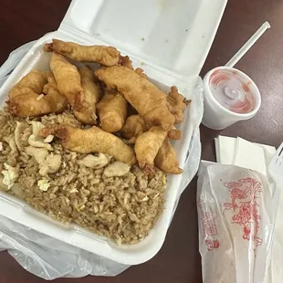 Combination with egg roll