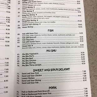 menu