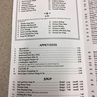 menu