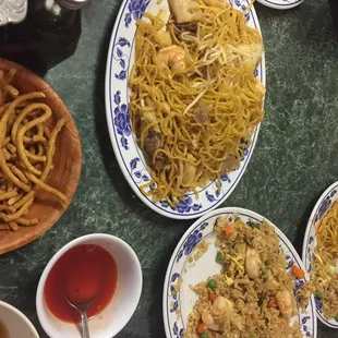 House Lo Mein and Shrimp Fried Rice