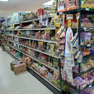 shelves of food and snacks