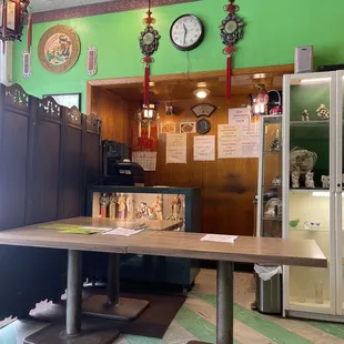 a view of the dining area