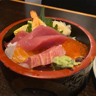 a bowl of sushi