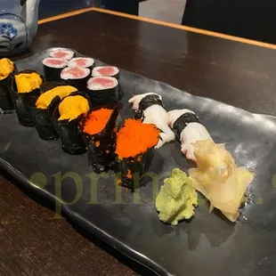 a plate of sushi