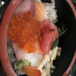Chirashi Sushi - sorry that I didn't take a picture before I started -