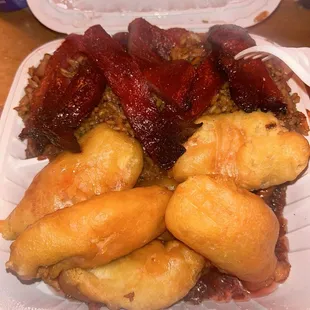 Food was good. Just wished they provided sweet &amp; sour sauce on the side:(