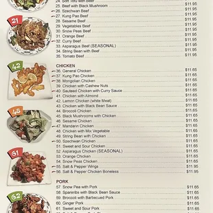 a menu for a chinese restaurant
