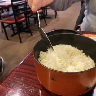 Steam rice for two