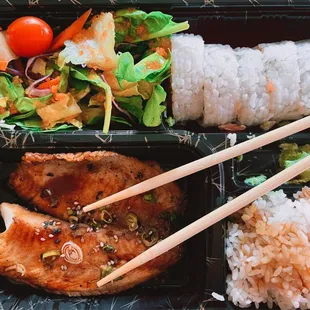 Tilapia Bento Box w/Spicy Tuna Roll