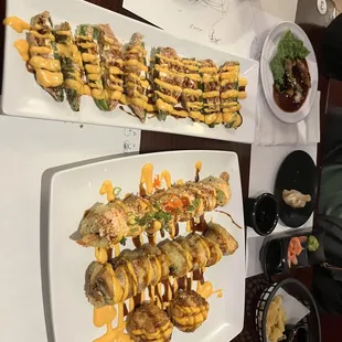 Another order of heart attack  A golden tiger and a golden Philadelphia with more crab ball