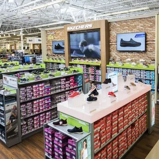 the inside of a shoe store