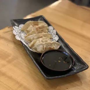 dumplings and dipping sauce