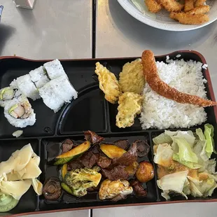 a tray of food