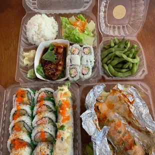 a variety of sushi