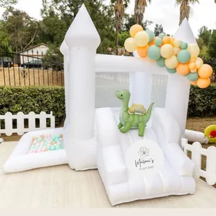 White bouncy castle for a special birthday girl