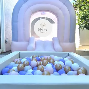 Ball pit and pastel Pink/Purple bouncer