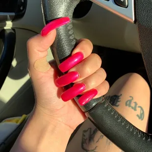 I've never been so upset with a nail set. I wanted him to take them off but there wasn't any time. I asked for a tapered fill.