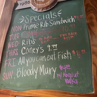 Specials Board!