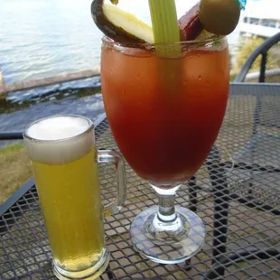 Meister's Bloody Mary with a chaser - yum!