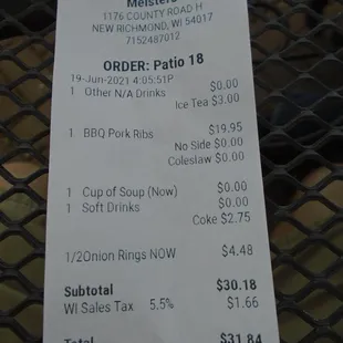 Final tab - lunch #1.