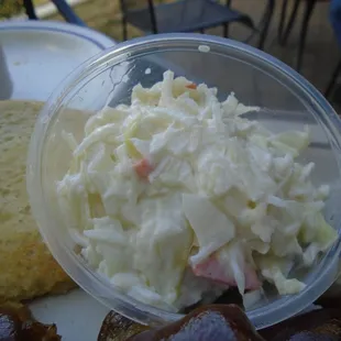 Side of coleslaw with my ribs.