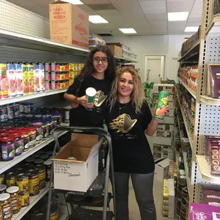 two women in a grocery store