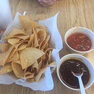 Chips and salsa brought to you when you take a seat