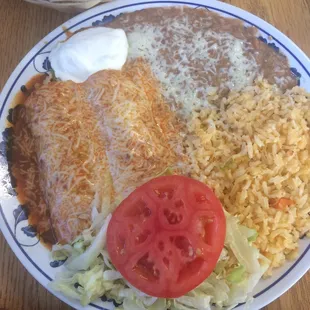 2 chicken enchiladas combo