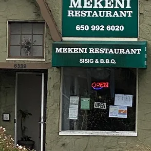 the front of the restaurant