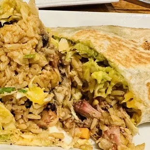Chili Garlic Rubbed Smoked Pork Burrito