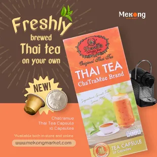 Experience the world-famous Thai Tea in your home, conveniently using the Nespresso makers! Available both in-store and online NOW!