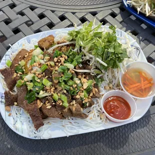 a plate of food on a table