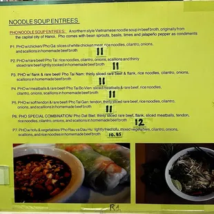 Menu - Noodle soup