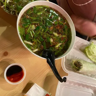 Beef Summer rolls in the background