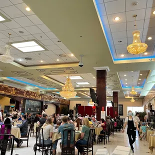 the dining area of the hotel